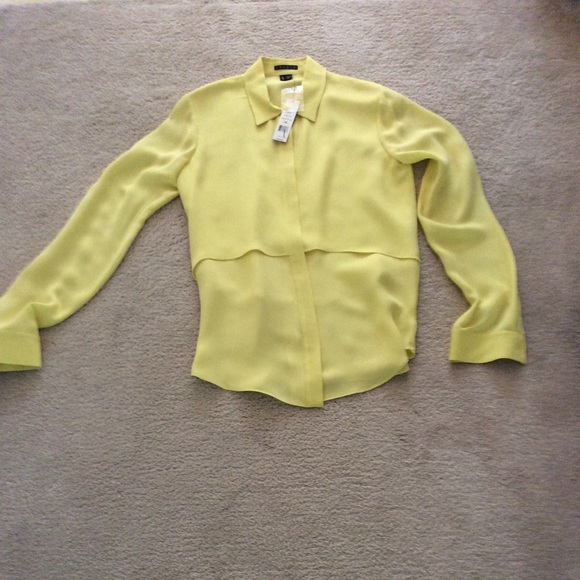 Butter Yellow Classic Theory Silk Blouse - Picture 2 of 8